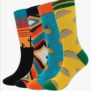 TACO/CACTUS/AZTEC/PINEAPPLE Print Fun Dress Socks